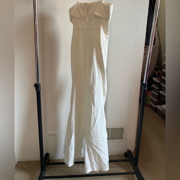 White Strapless Jumpsuit Large - Picture 2 of 4